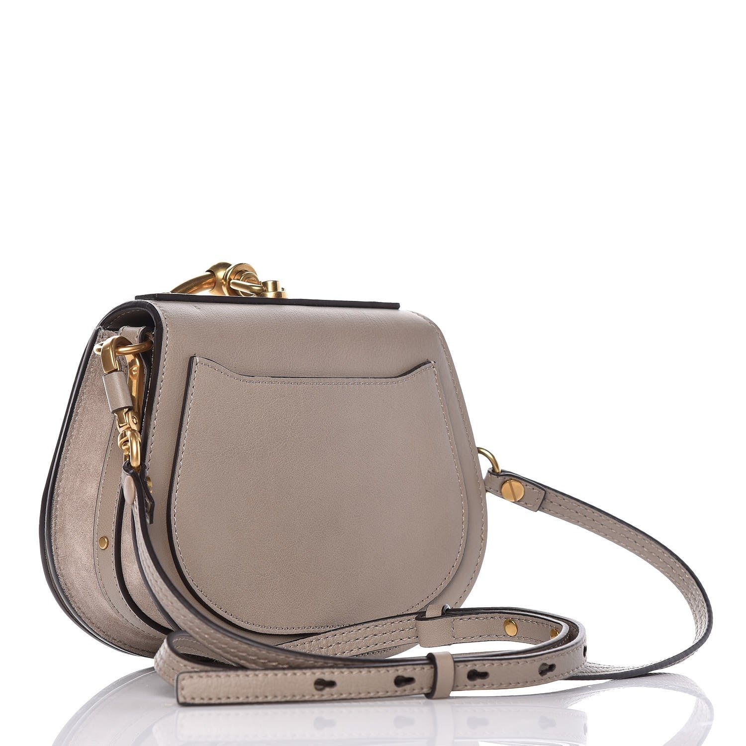 Chloe Calfskin Suede Small Nile Bracelet Bag Motty Grey 3 of 10