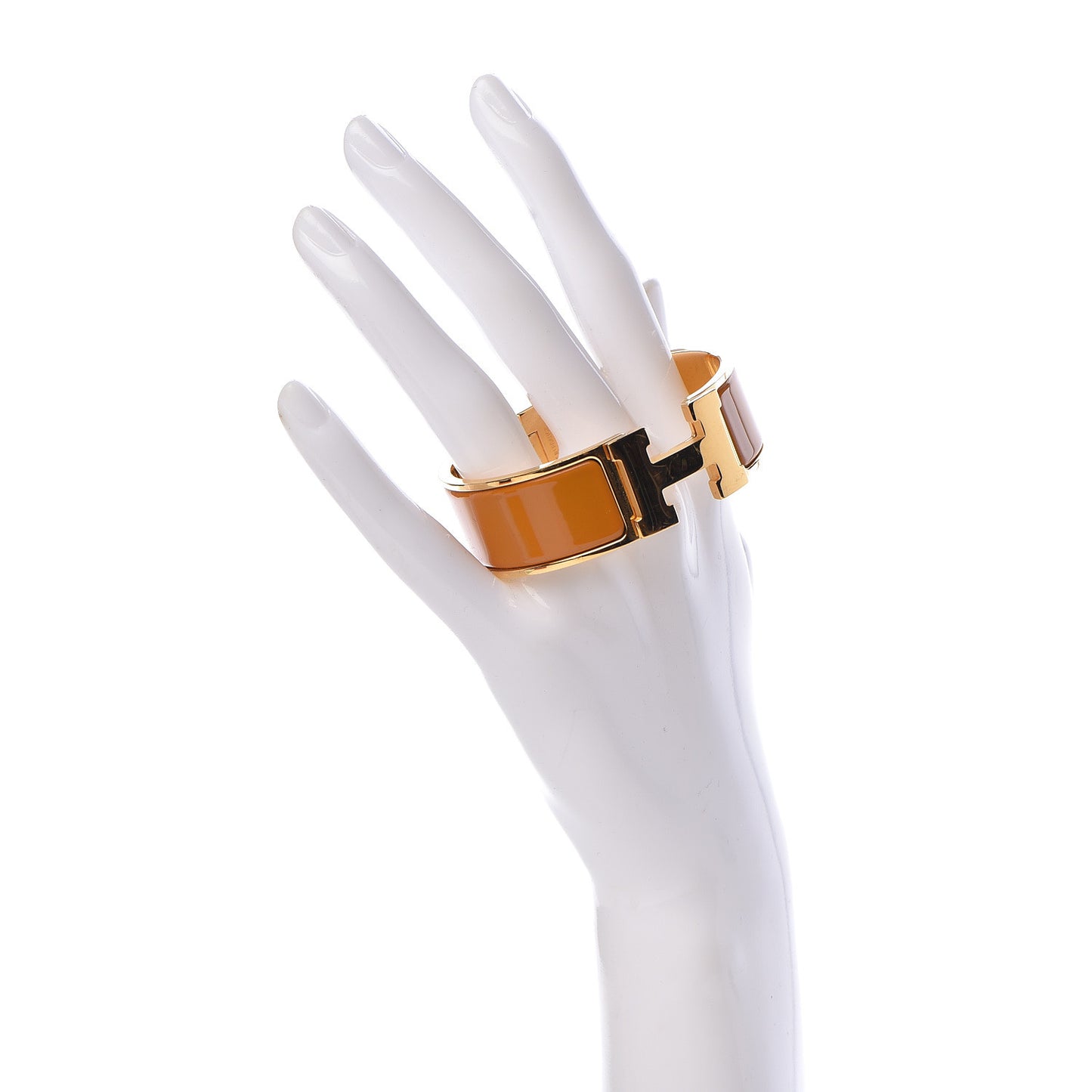 Enamel Wide Clic Clac H Bracelet PM Jaune Madras