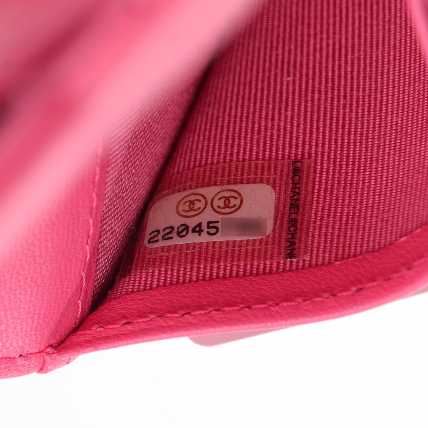 Lambskin Quilted CC Card Holder Fuchsia