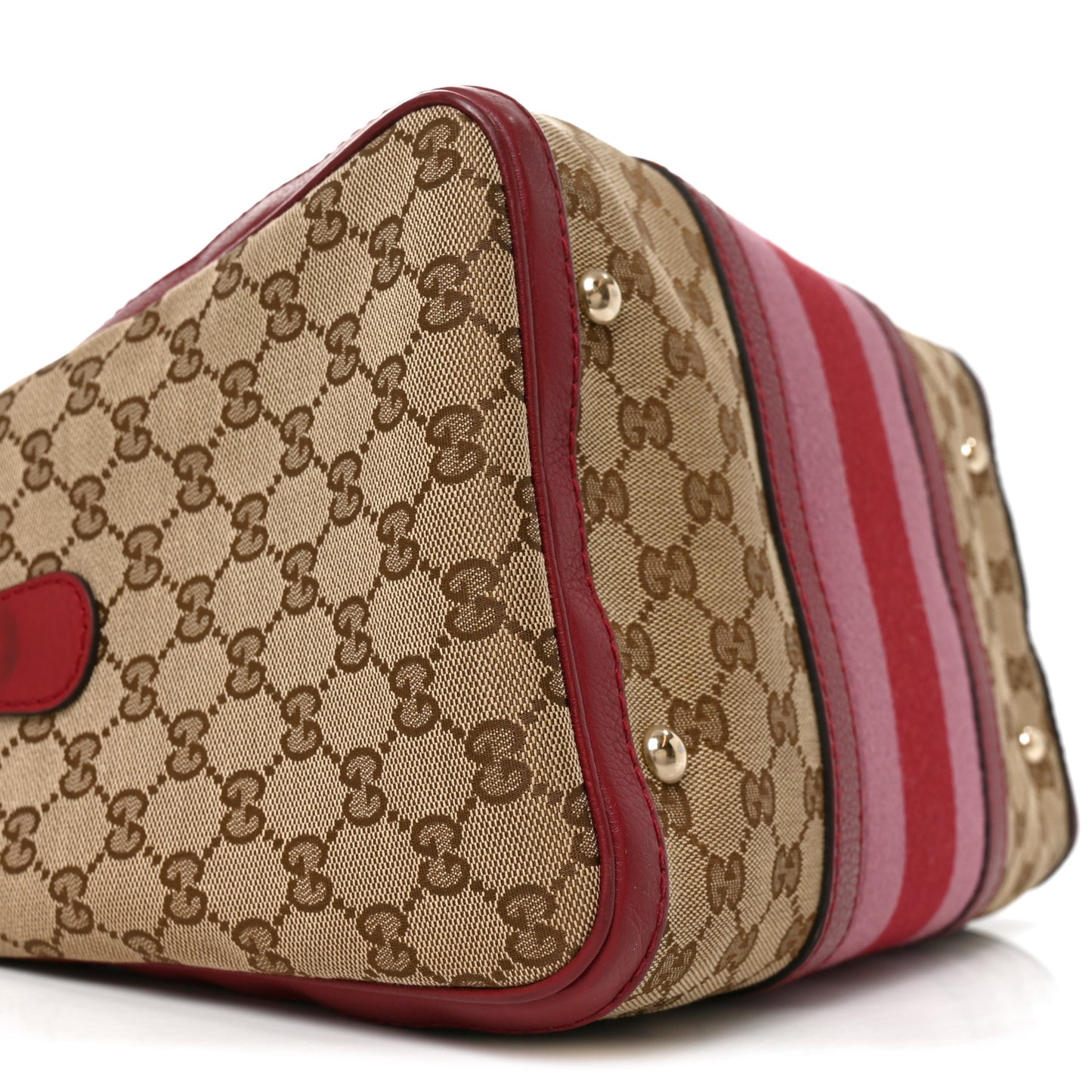 Monogram Cellarius Calfskin Vintage Web Medium Boston Beige Ebony Soft Burgundy Peonia Flower