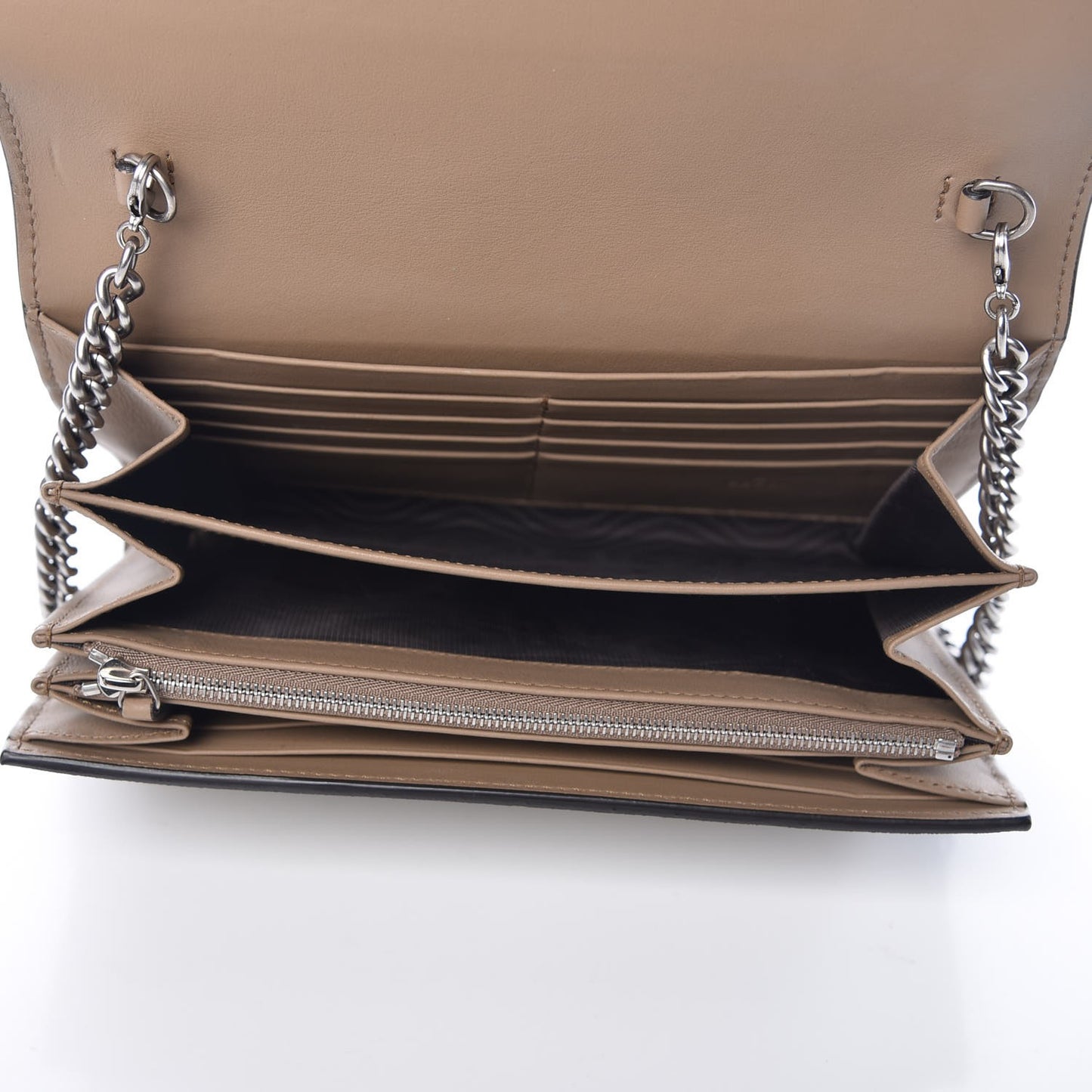 GG Supreme Monogram Mini Dionysus Chain Wallet Beige Taupe