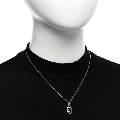 Cartier 18K Pink Gold Diamond Logo Pendant Necklace 2 of 5