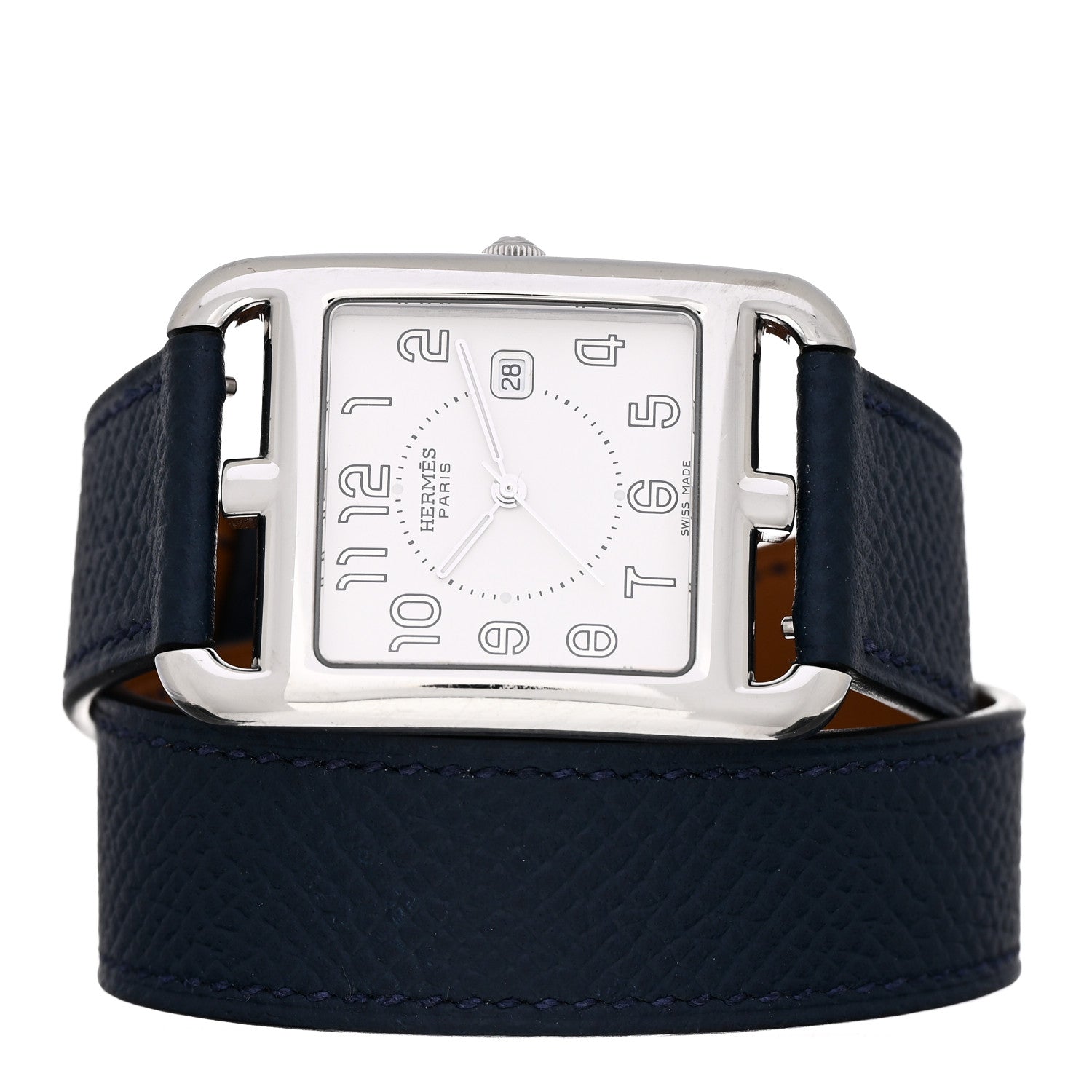 Hermes Stainless Steel Epsom 29mm Cape Cod Double Tour Quartz Watch Noir 2 of 4