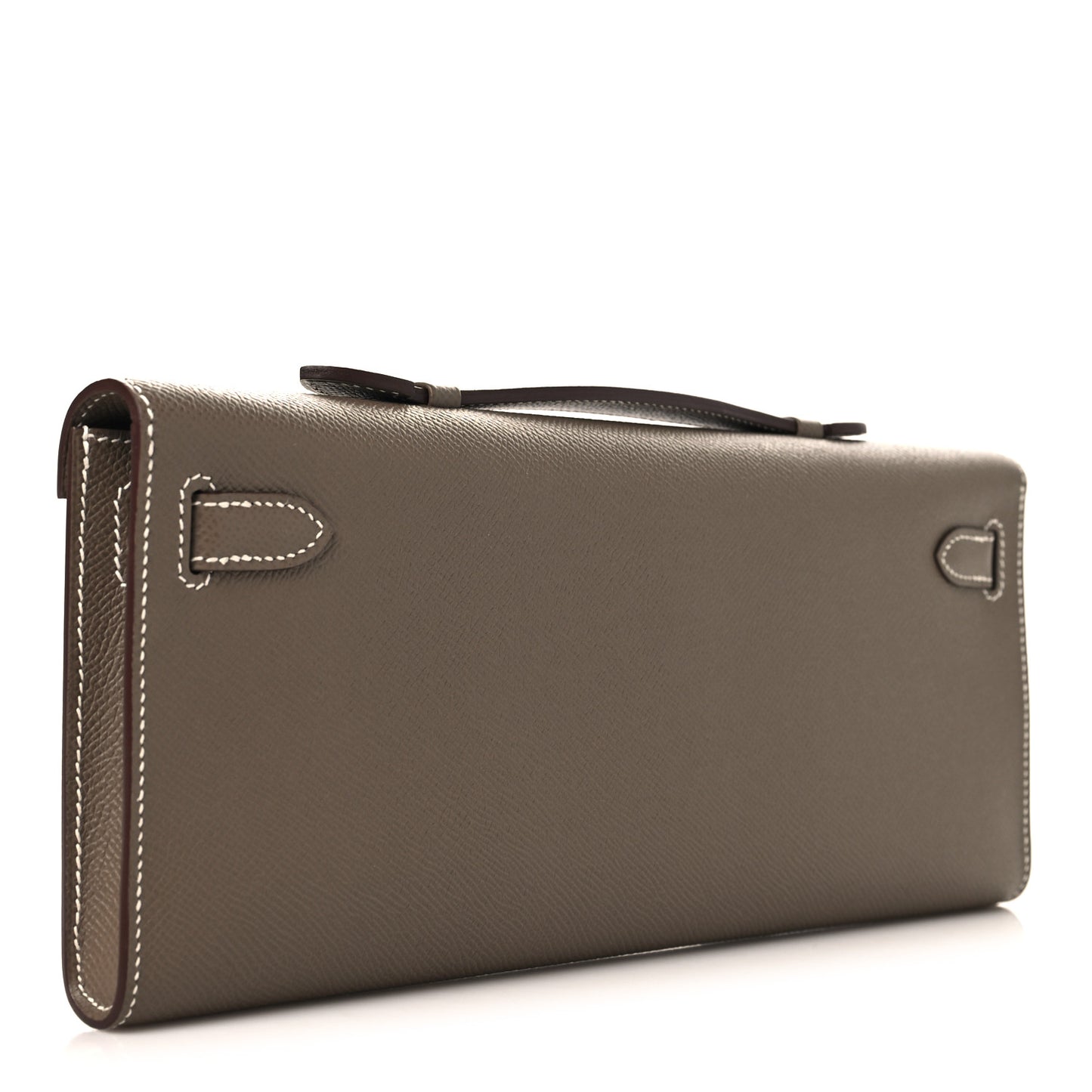 Epsom Kelly Cut Clutch Pochette Etoupe