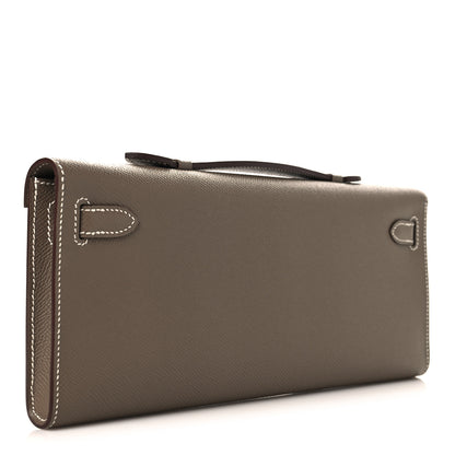 Hermes Epsom Kelly Cut Clutch Pochette Etoupe 3 of 11