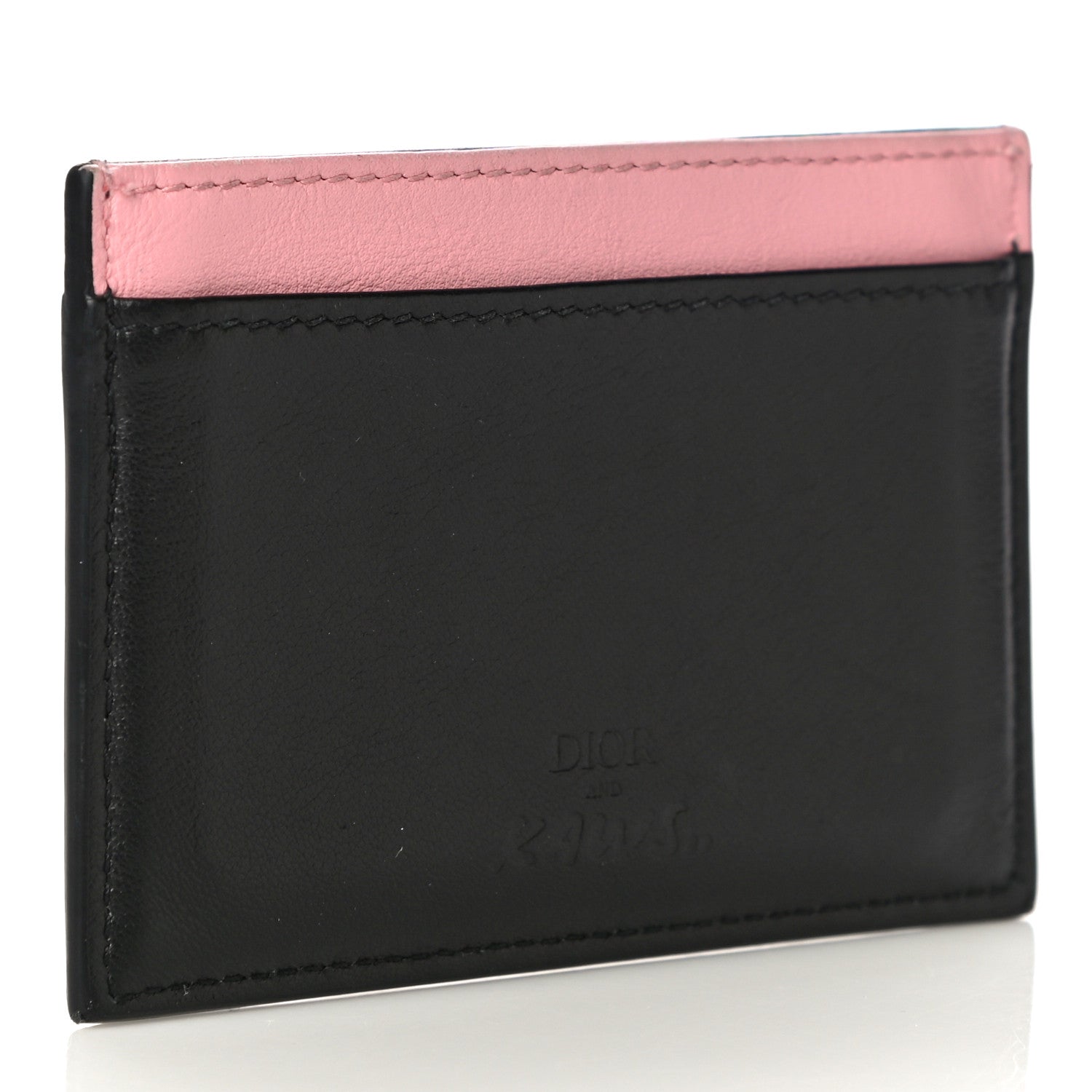 Christian Dior x KAWS Calfskin Bee Card Holder Pink Black 3 of 12