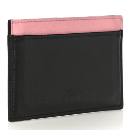 Christian Dior x KAWS Calfskin Bee Card Holder Pink Black 3 of 12