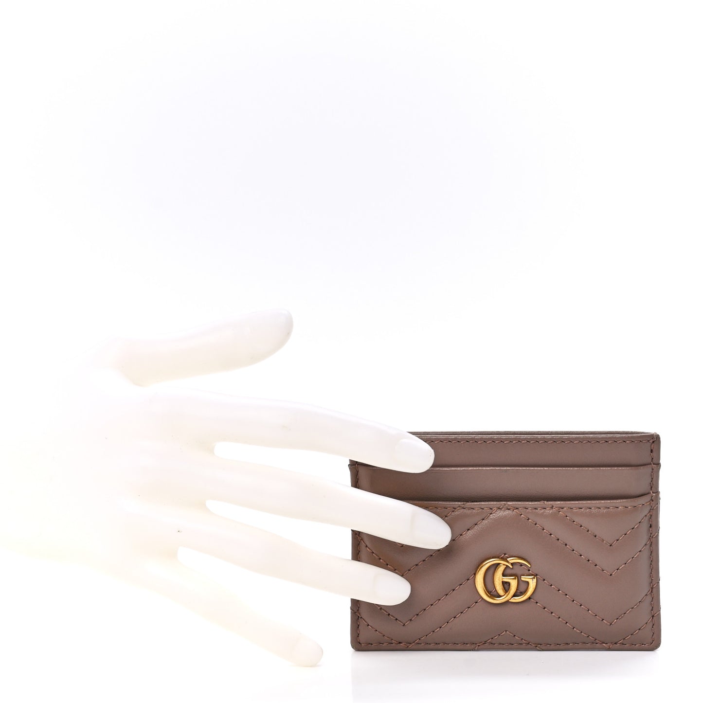 Calfskin Matelasse GG Marmont Card Holder Porcelain Rose