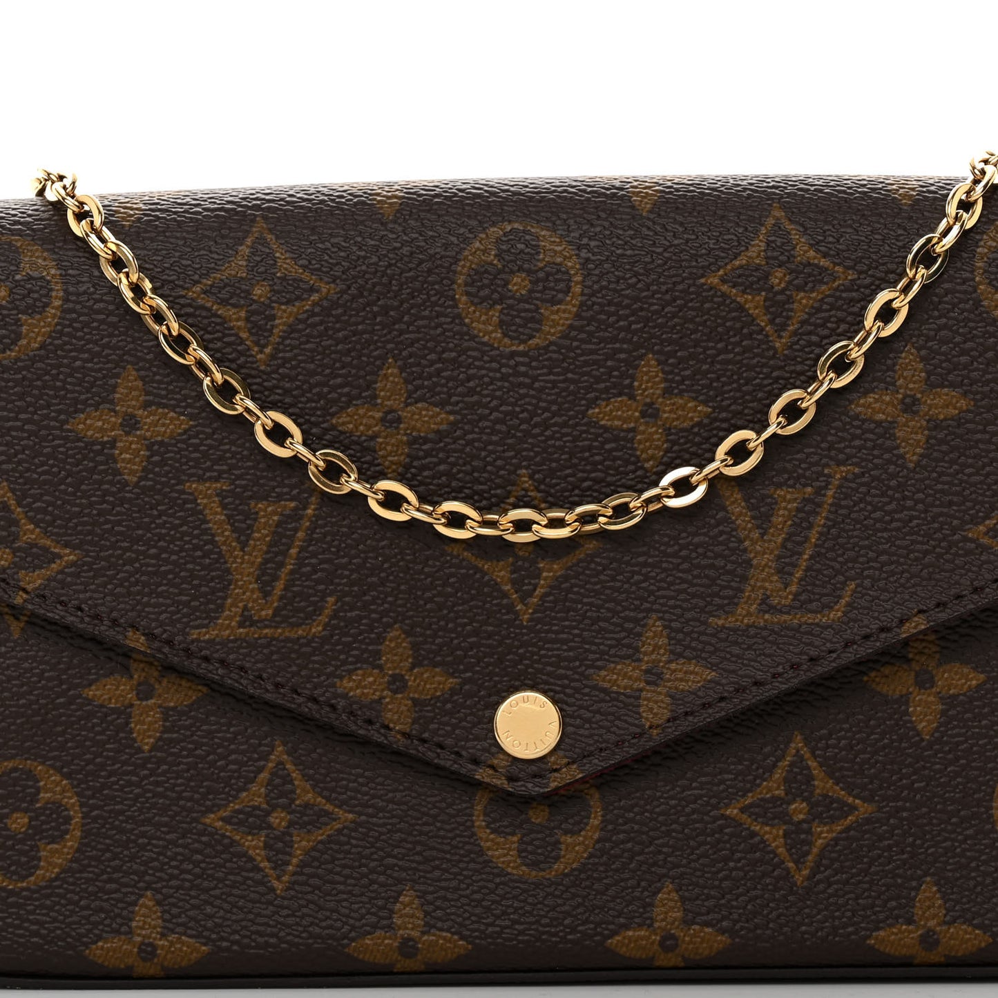 Monogram Pochette Felicie Chain Wallet Fuchsia