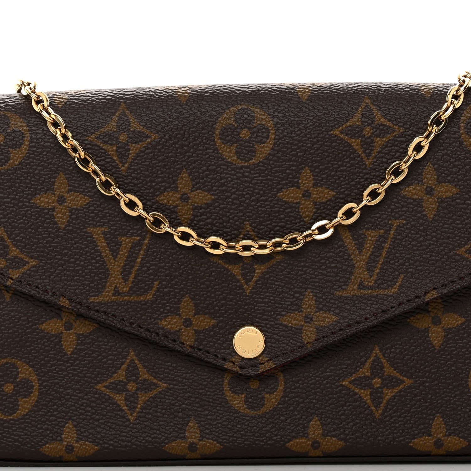 Louis Vuitton Monogram Pochette Felicie Chain Wallet Fuchsia 8 of 10
