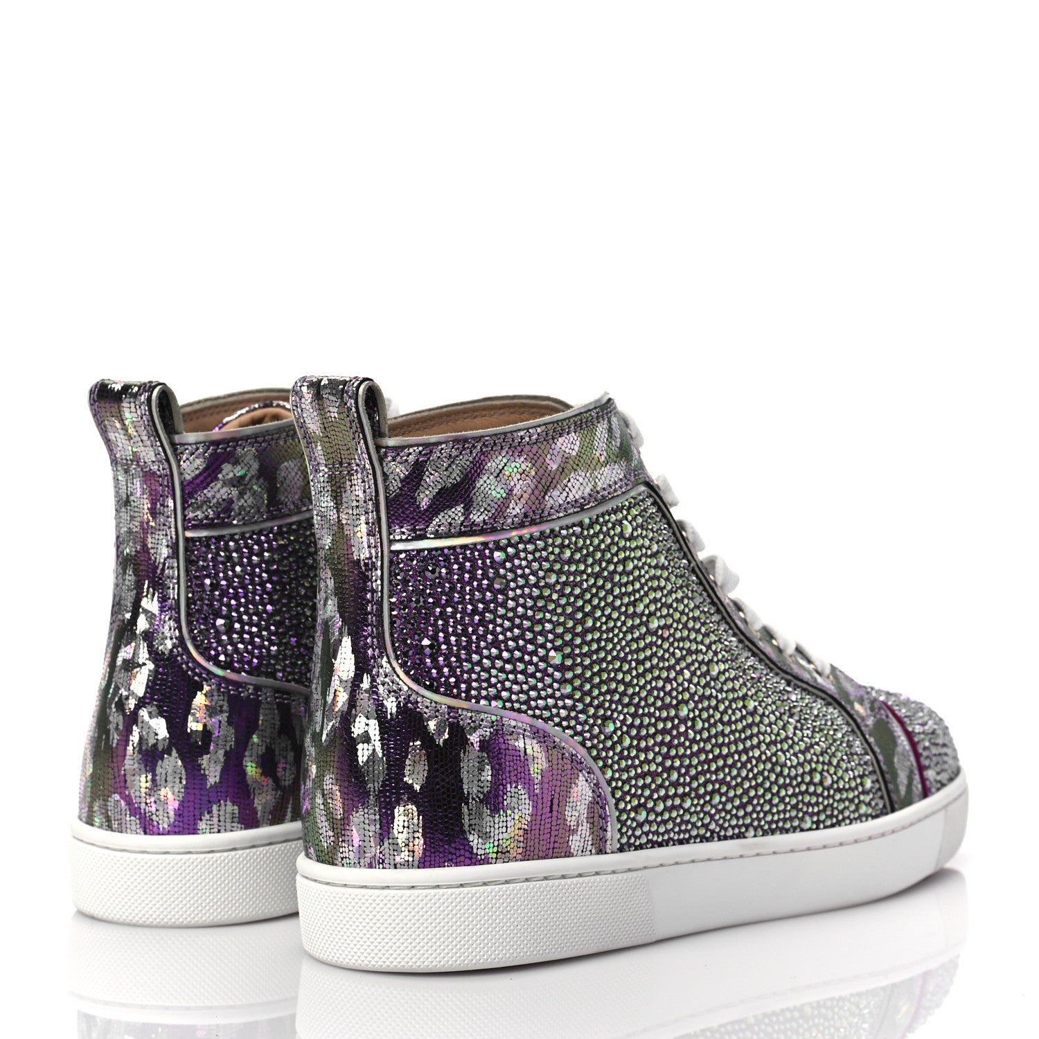 Christian Louboutin Veau Velours Strass Womens Louis Flat Sneakers 39 Renaissance 4 of 7