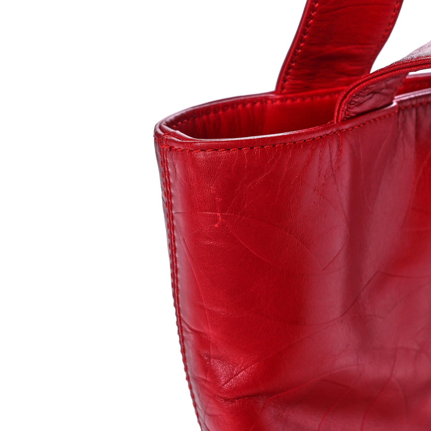 Lambskin Embossed CC Tote Red