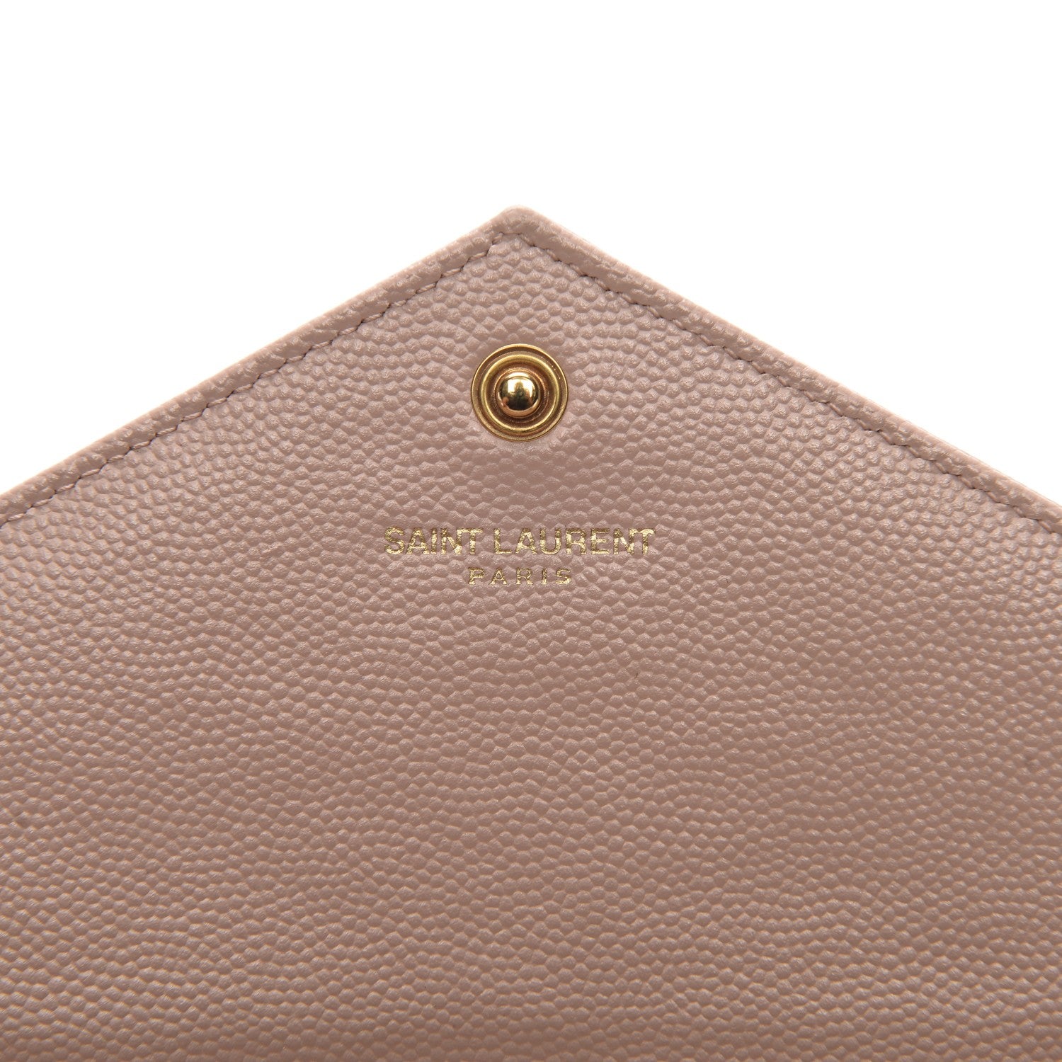 Saint Laurent Grain De Poudre Matelasse Chevron Monogram Envelope Chain Wallet Pale Pink 6 of 11