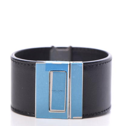 Saint Laurent Calfskin Monogram Bracelet Black 3 of 7
