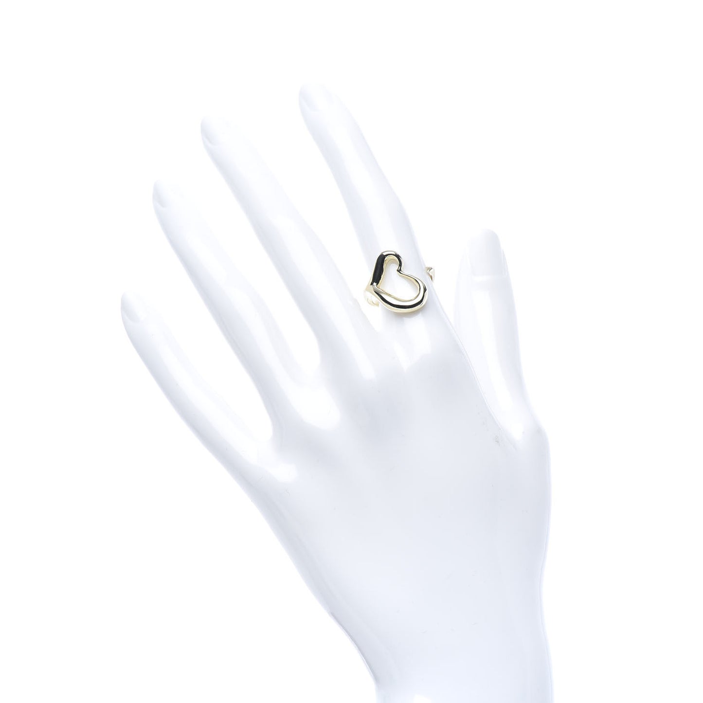 18K Yellow Gold Small Elsa Peretti Open Heart Ring 50 5.25