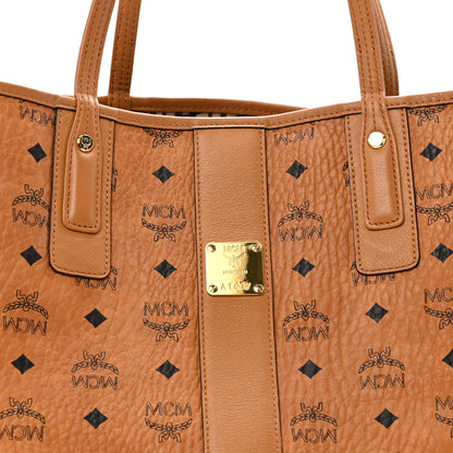 MCM Visetos Medium Liz Reversible Shopper Tote Cognac 11 of 24