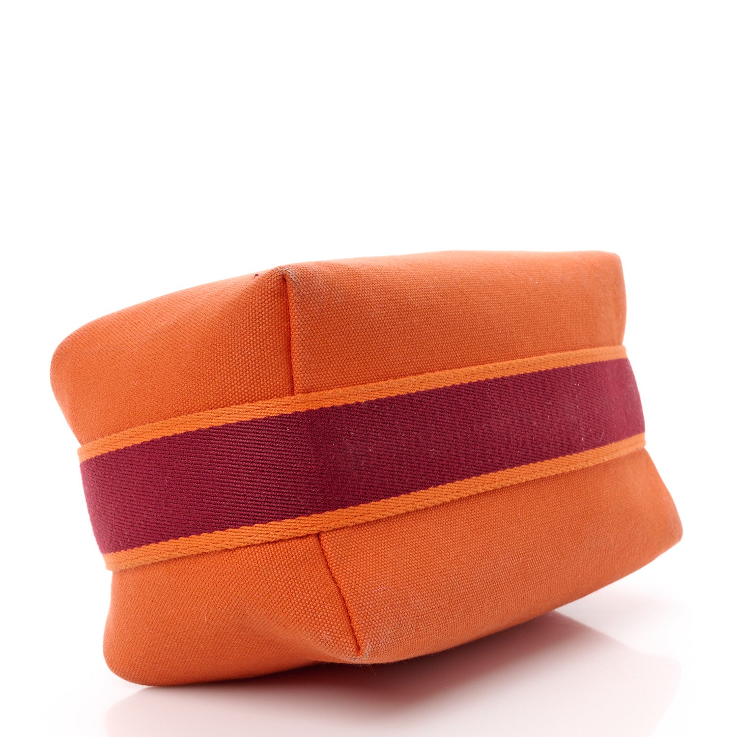 Hermes Canvas Small Bride-A-Brac Pouch Orange Burgundy 4 of 11