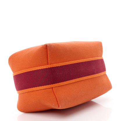 Hermes Canvas Small Bride-A-Brac Pouch Orange Burgundy 4 of 11