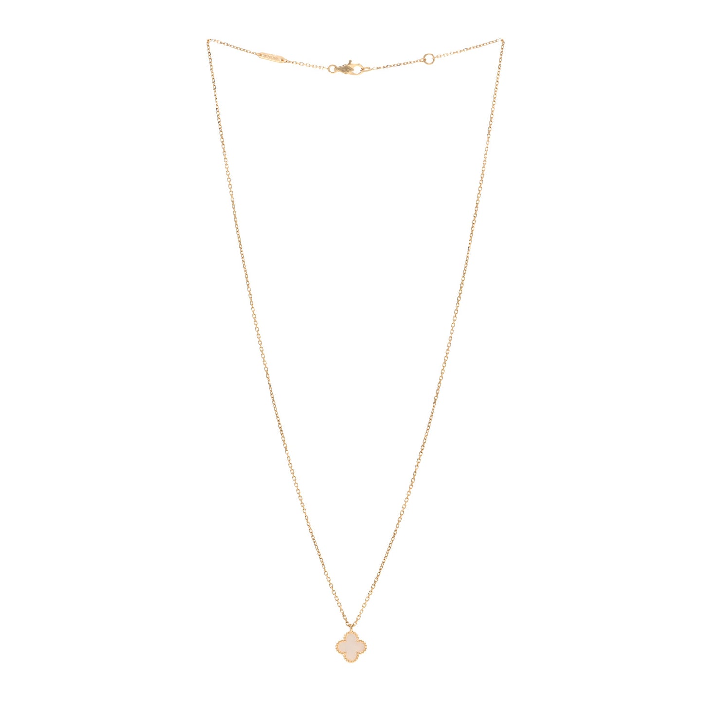 18K Yellow Gold Mother of Pearl Sweet Alhambra Pendant Necklace