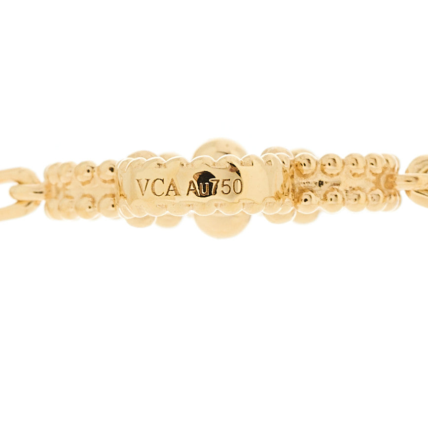 18K Yellow Gold 10 Motifs Guilloche Vintage Alhambra Necklace