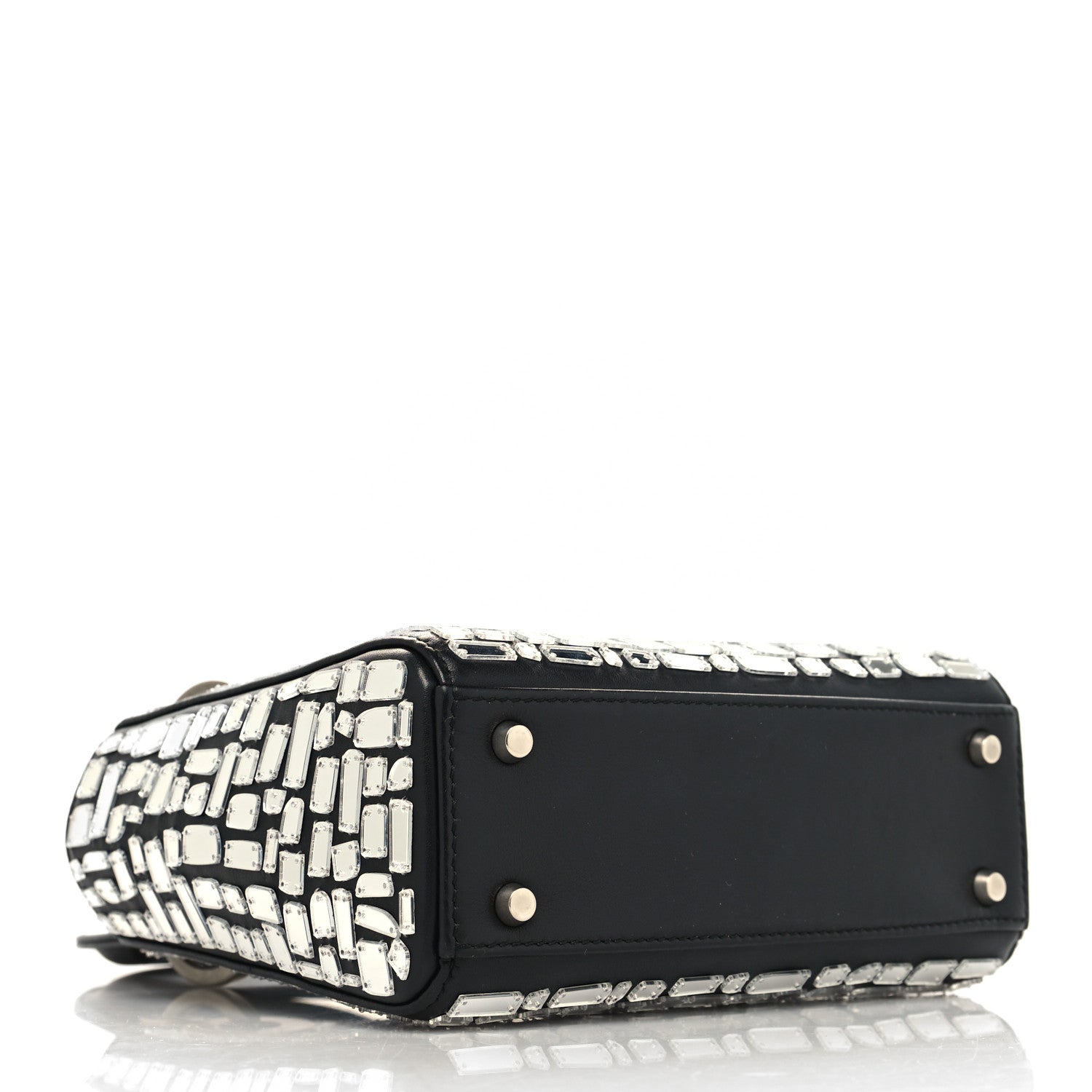 Christian Dior Smooth Calfskin Embroidered Mini Mosaic of Mirrors Lady Dior Black 4 of 11