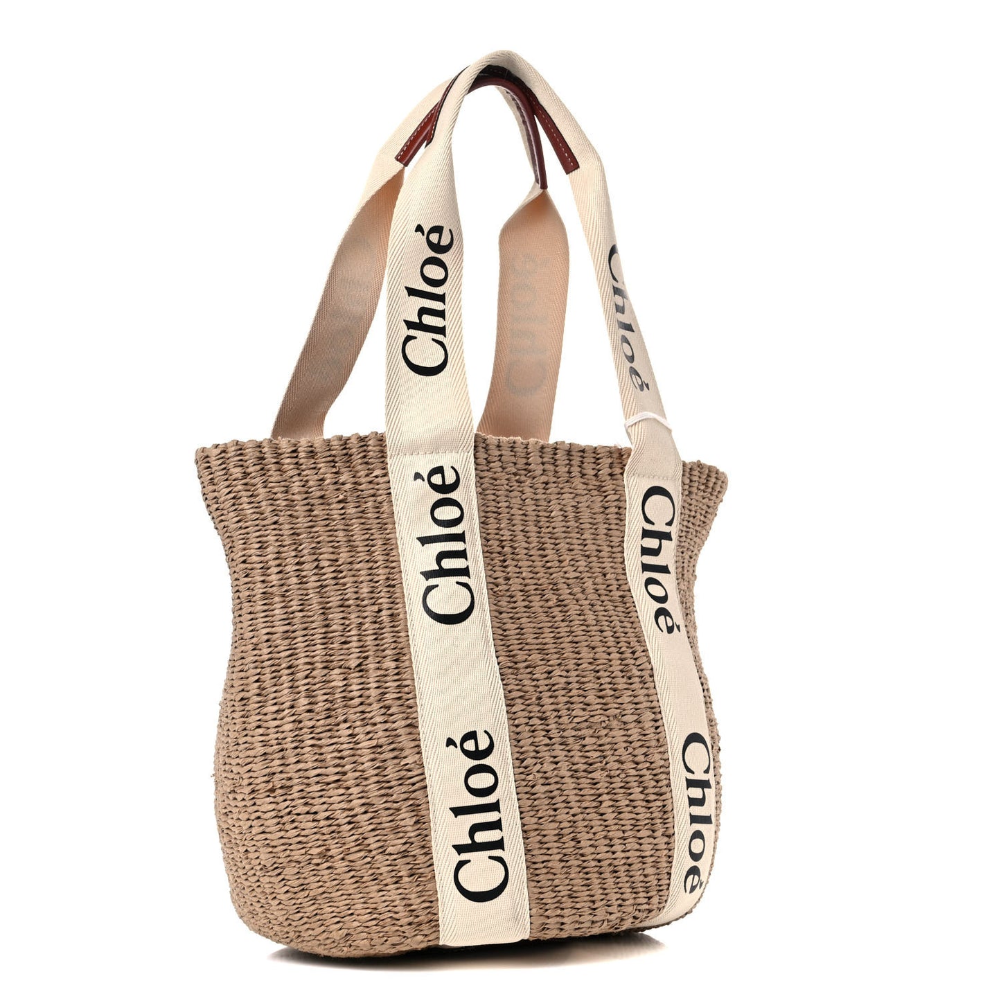 Raffia Large Woody Tote White