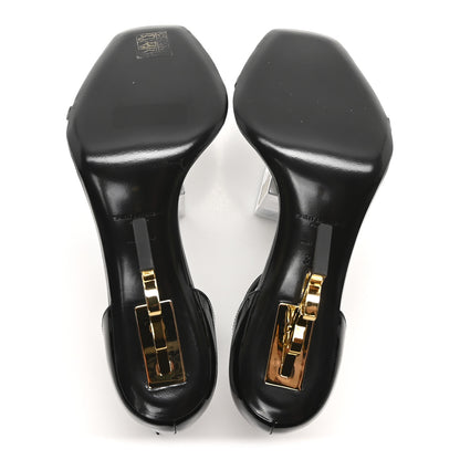 Saint Laurent Patent Calfskin Opyum 110 Sandals 38 Black Gold 6 of 9