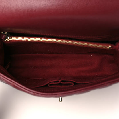 Chanel Caviar Quilted Small Coco Handle Flap Burgundy 5 of 9