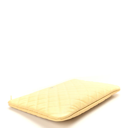 Chanel Caviar Quilted Medium Cosmetic Case Yellow 4 of 7