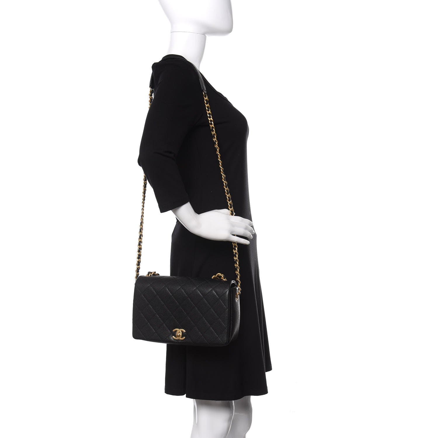 Chanel Caviar Quilted Medium Fashion Therapy Flap Bag Black 2 of 10