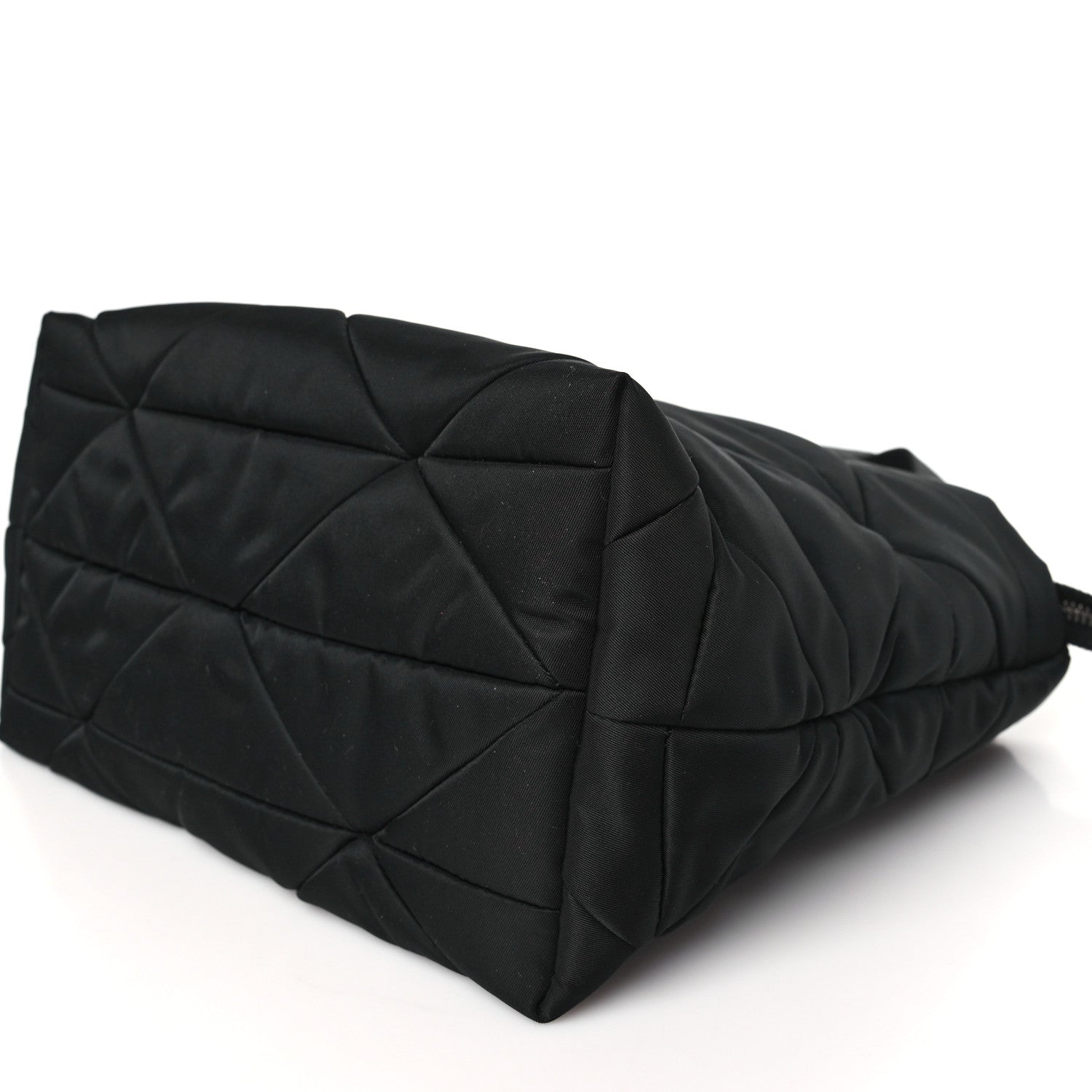 Prada Re-Nylon Nappa Triangle Quilted Padded Double Handled Zip Pocket Tote Black 9 of 9