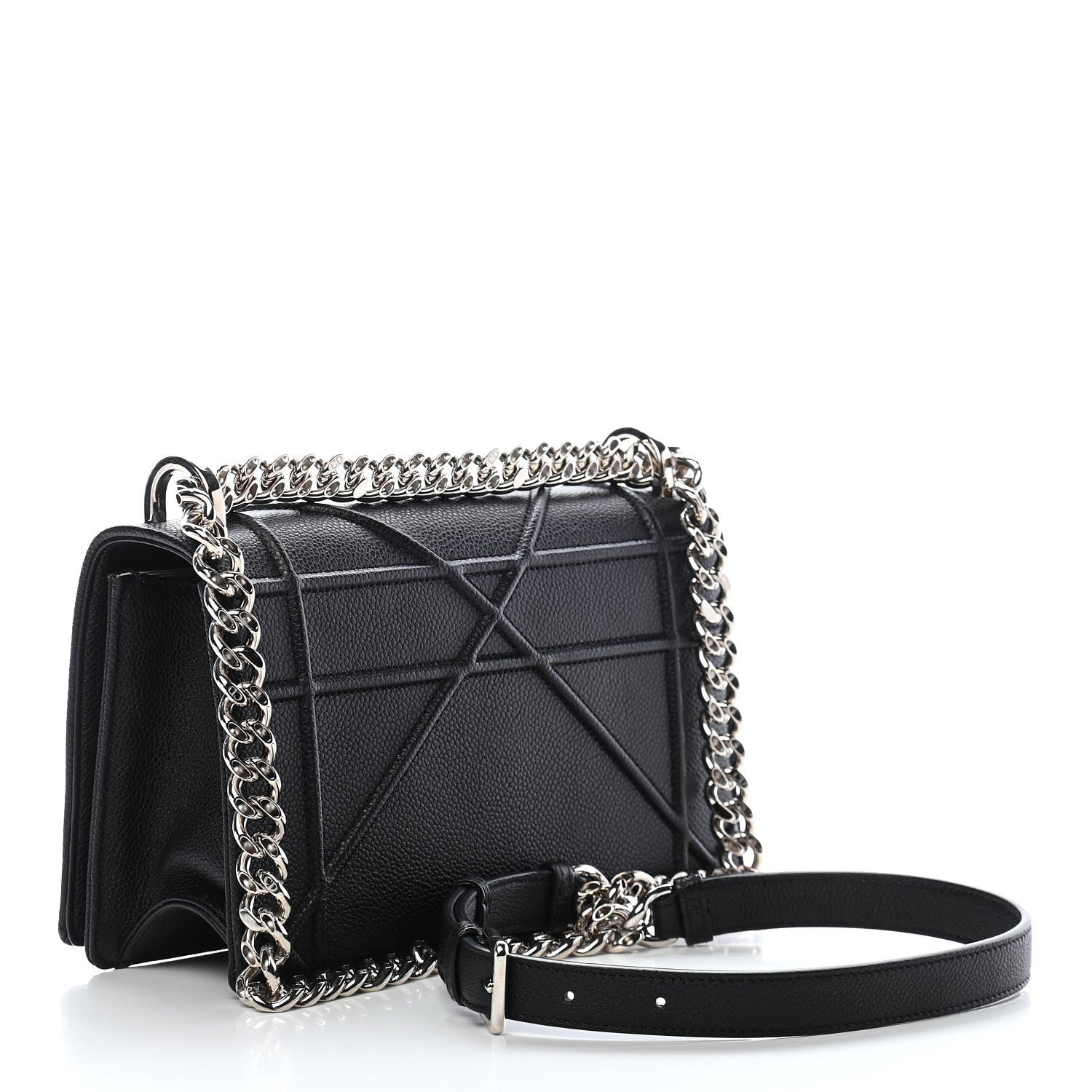 Christian Dior Grained Calfskin Small Diorama Flap Bag Black 3 of 10