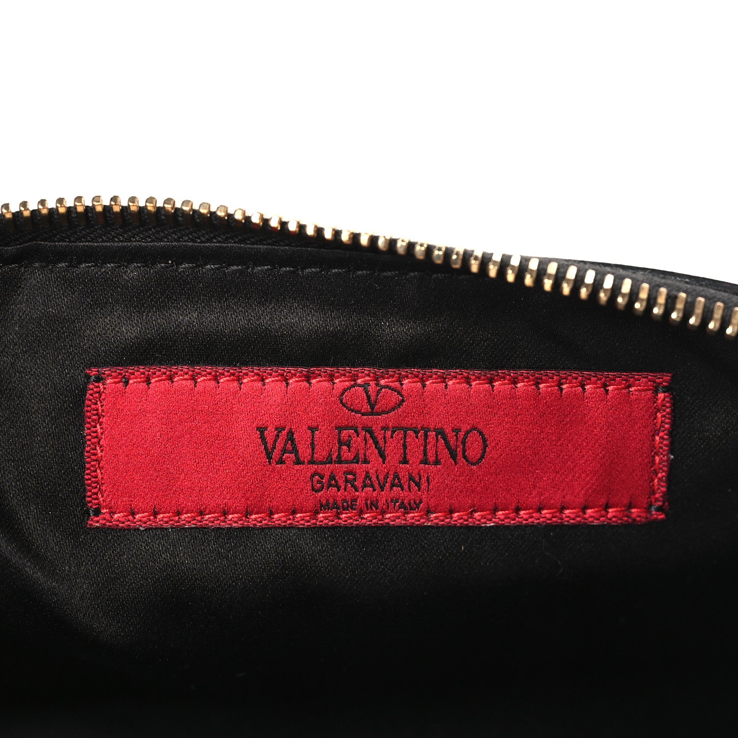 Valentino Garavani Vitello Large Rockstud Zip Wristlet Pouch Black 6 of 6