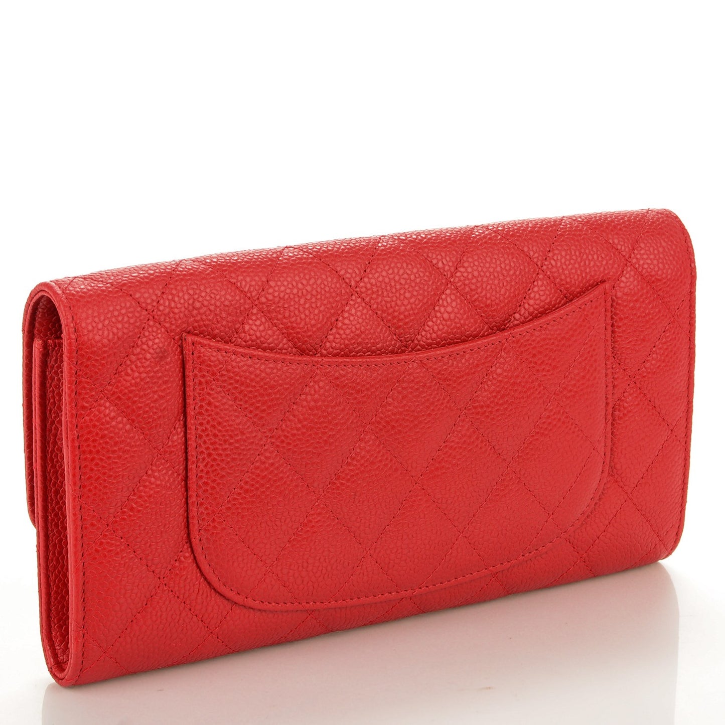 Caviar Quilted Travel Wallet Red