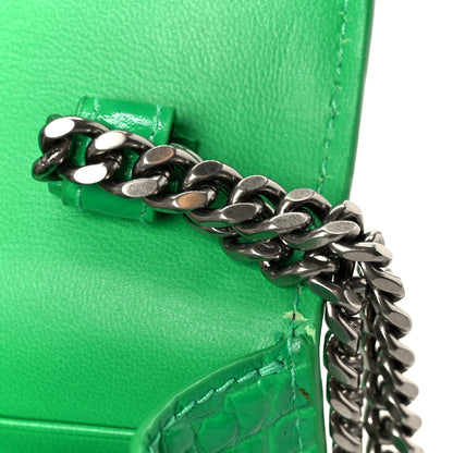 Balenciaga Shiny Calfskin Crocodile Embossed Hourglass Chain Bag Vivid Green 13 of 13
