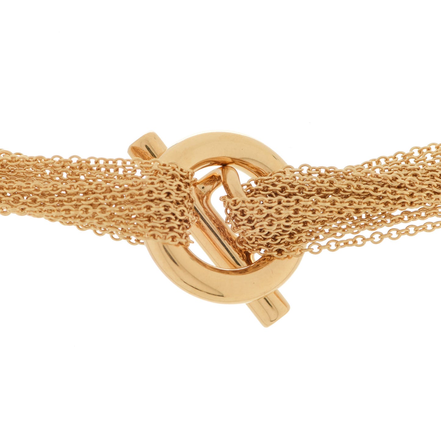 18K Yellow Gold Heart Multi Chain Toggle Necklace