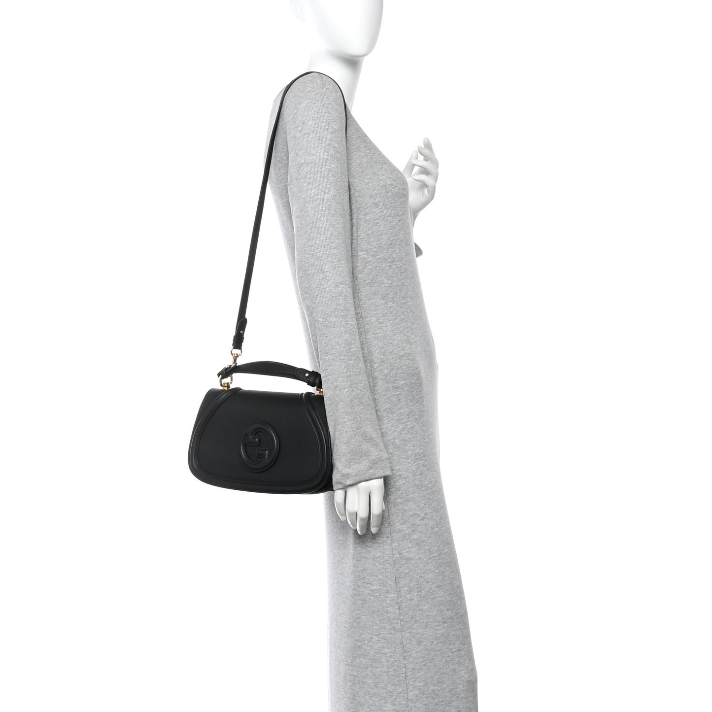Roxy Calfskin Medium Blondie Top Handle Bag Black