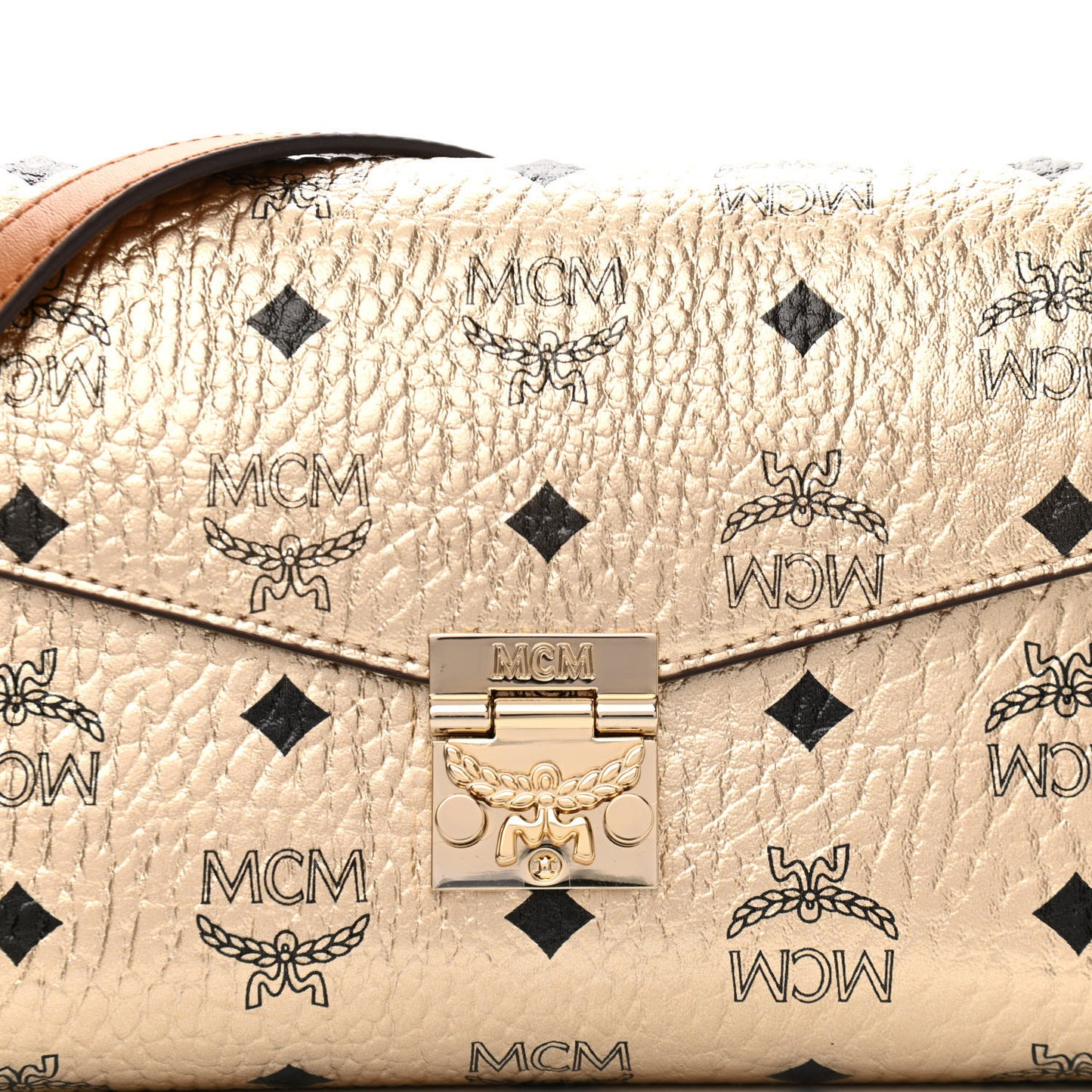 Metallic Visetos Medium Millie Crossbody Bag Berlin Gold