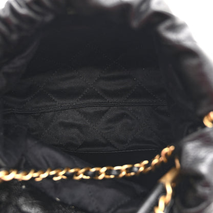 Chanel Shiny Crumpled Calfskin Quilted Pearl Mini Chanel 22 Black 5 of 10