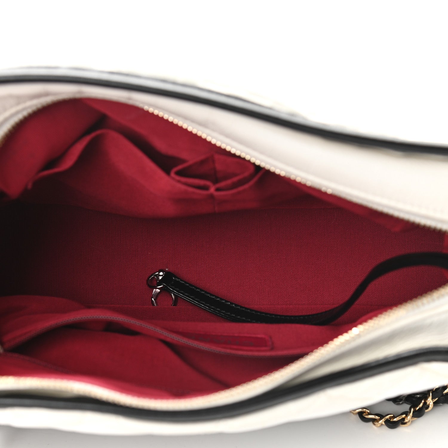 Chanel Aged Calfskin Quilted Medium Gabrielle Hobo Black White 5 of 9