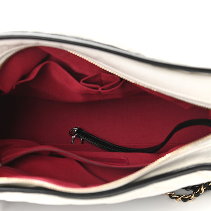 Chanel Aged Calfskin Quilted Medium Gabrielle Hobo Black White 5 of 9