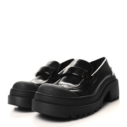 Christian Dior Brushed Calfskin Dior Code Lug Sole 15mm Loafers 36 Black 3 of 8