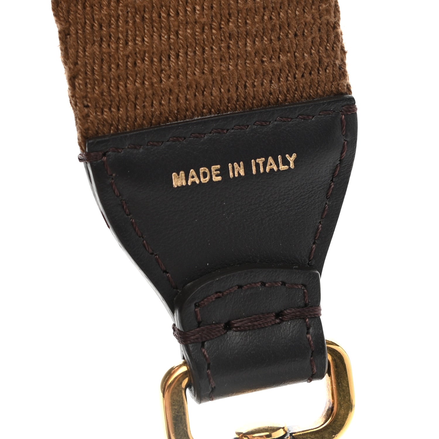Fendi Ribbon Vitello Century FF 1974 Flat Studded Strap You Fango Marrone Ebano 4 of 4