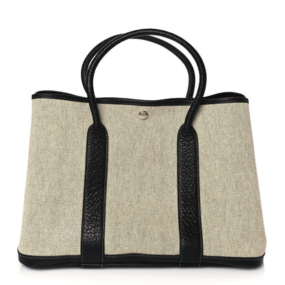 Hermes Toile Buffle Skipper Garden Party 36 MM Tote Black 1 of 8