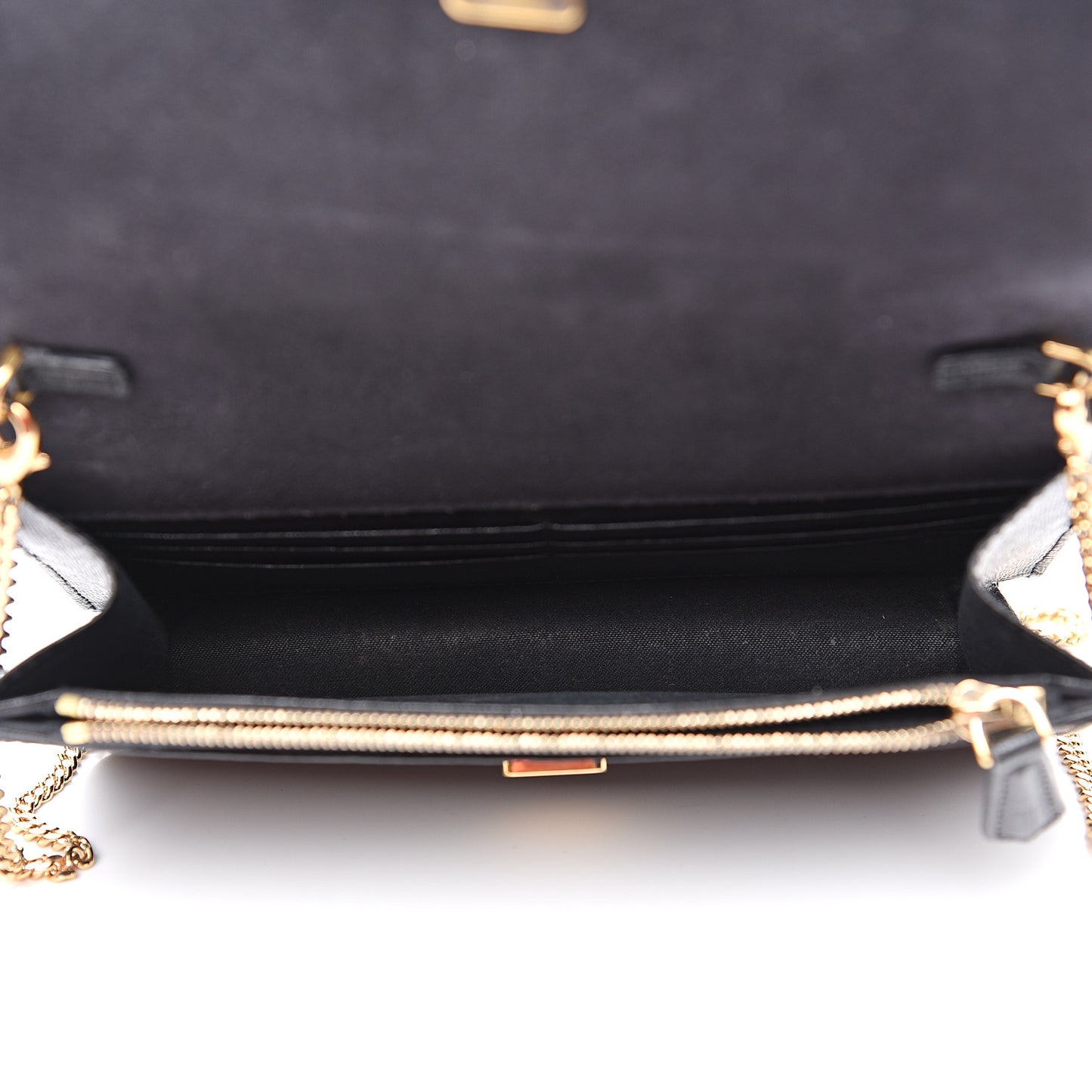 Vitello Elite Studded Tube Wallet on Chain Black