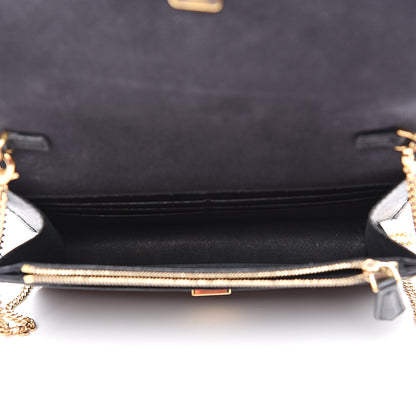 Fendi Vitello Elite Studded Tube Wallet on Chain Black 7 of 11