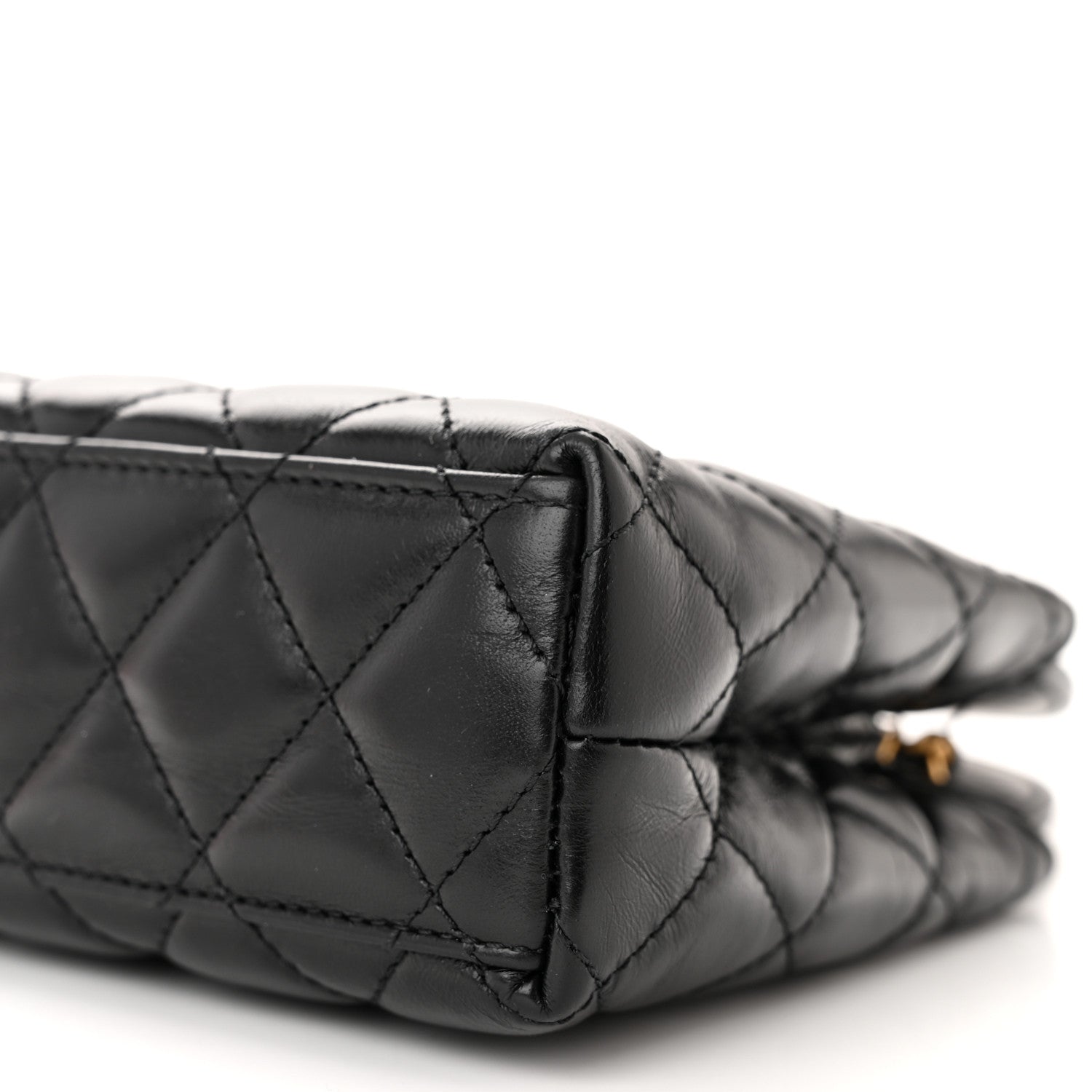 Chanel Shiny Aged Calfskin Quilted Nano Kelly Shopper Black 10 of 11
