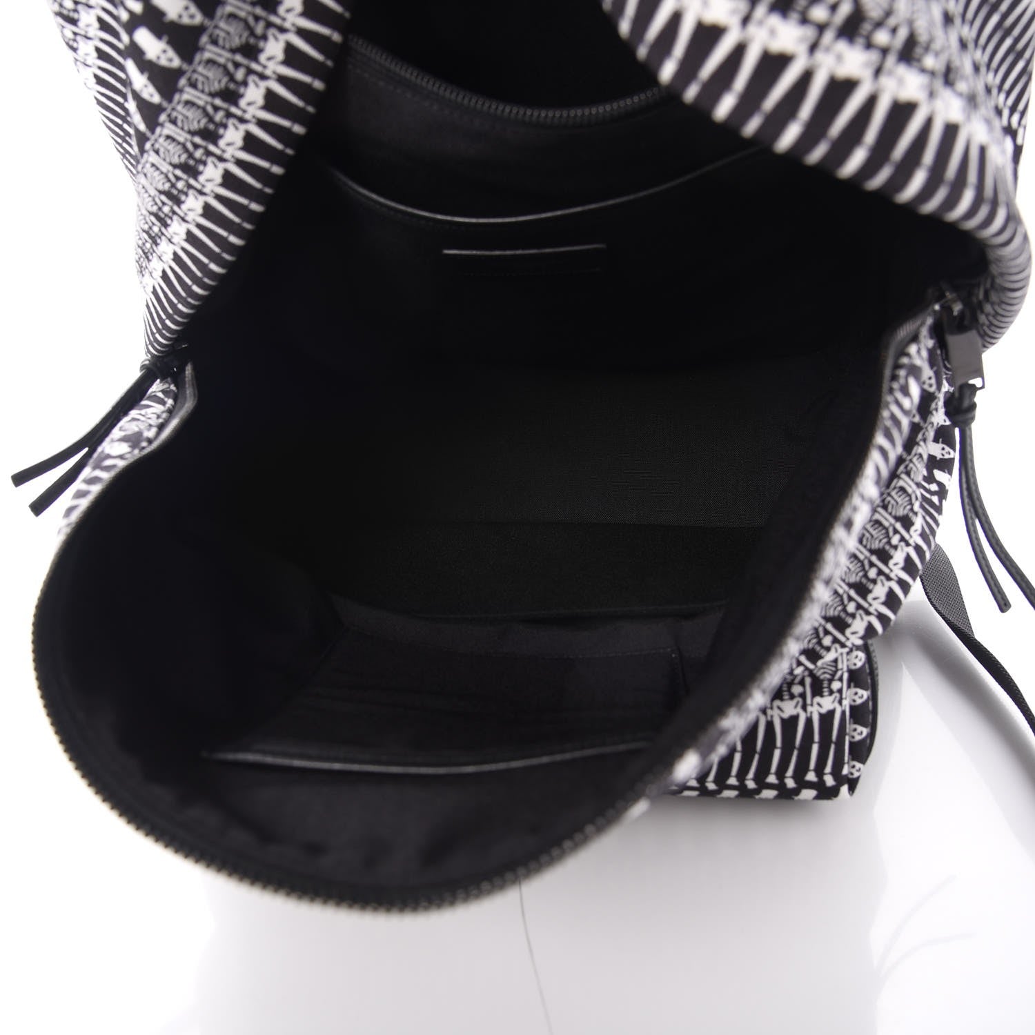 Saint Laurent Nylon City Skeleton Print Backpack Black White 7 of 7