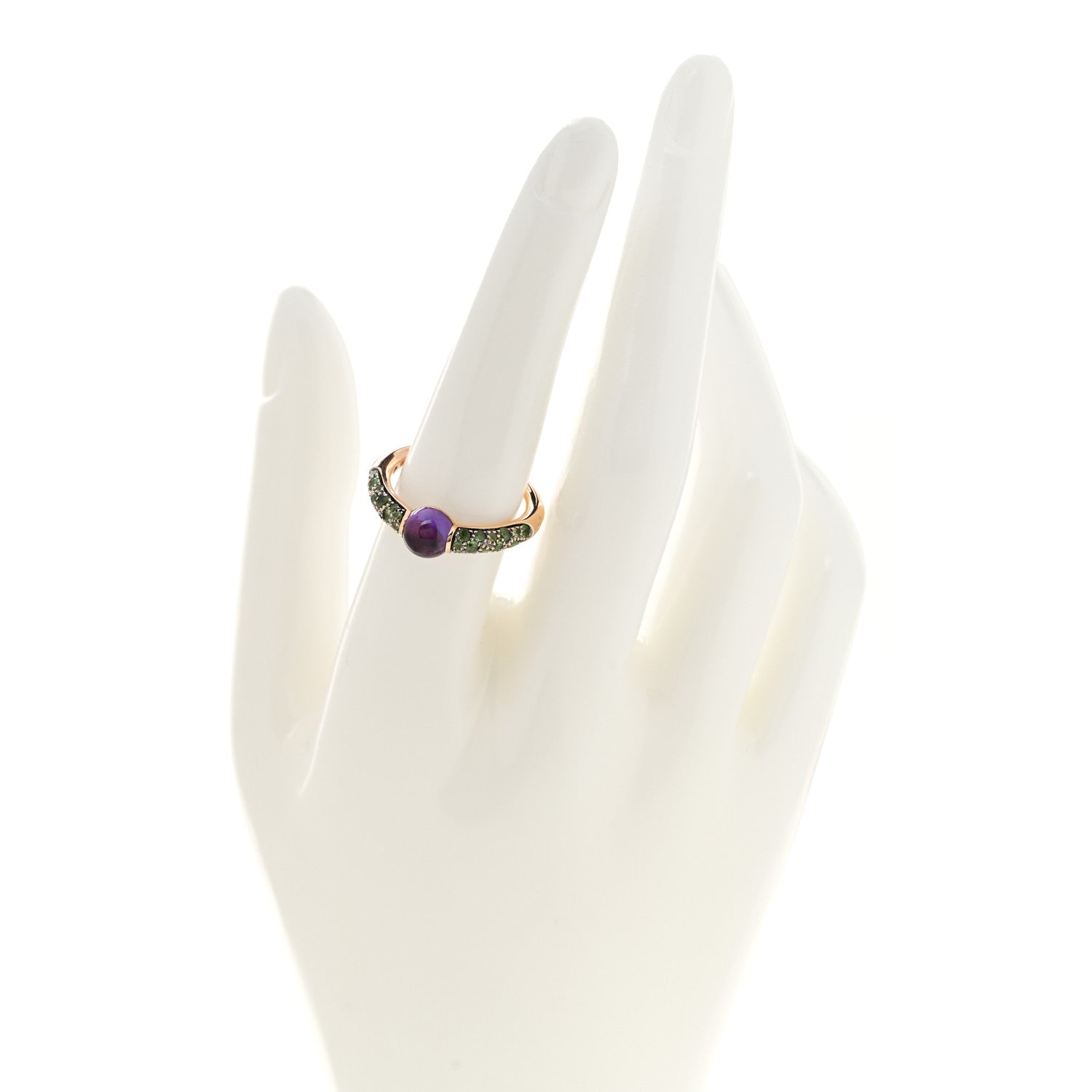 Pomellato 18K Rose Gold Amethyst Tsavorite M'Ama Non M'Ama Ring 54 6.75 2 of 7