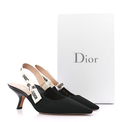 Christian Dior Technical Canvas Ribbon J Adior Slingback 65mm Pumps 36 Black 9 of 9